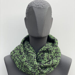 Twisted Snood Green and Black Lambswool #20