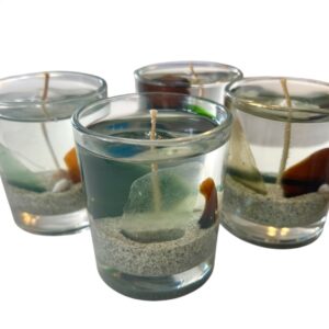 Sea glass gel candle